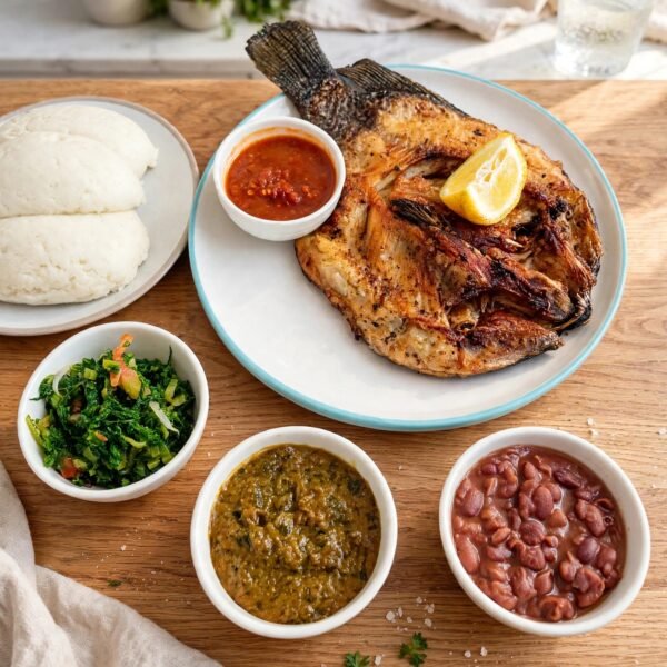 Nshima with Charcoal-Grilled Fish